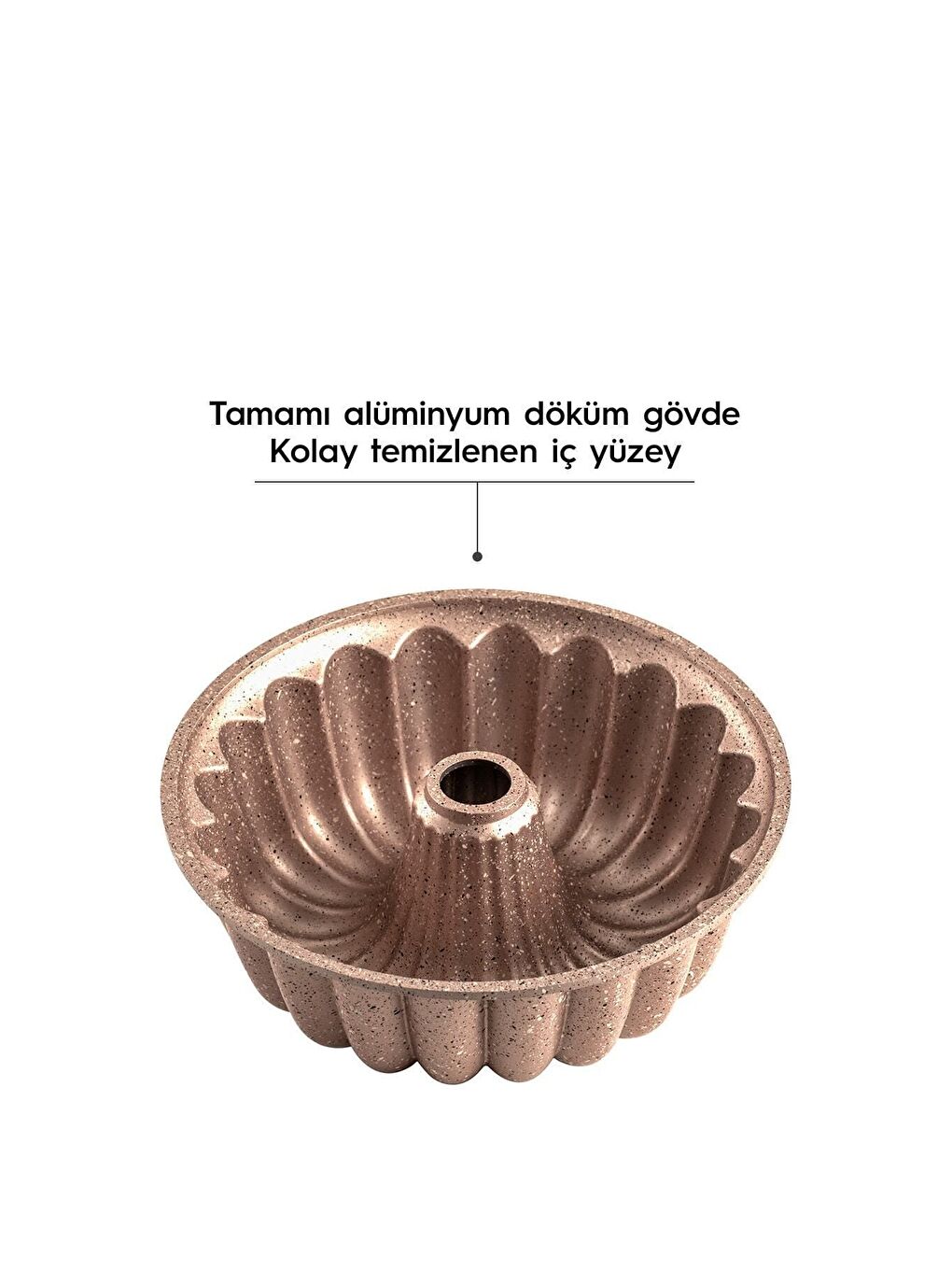 Sarı Açelya Rose Gold Döküm Kek Kalıbı 25 cm-3