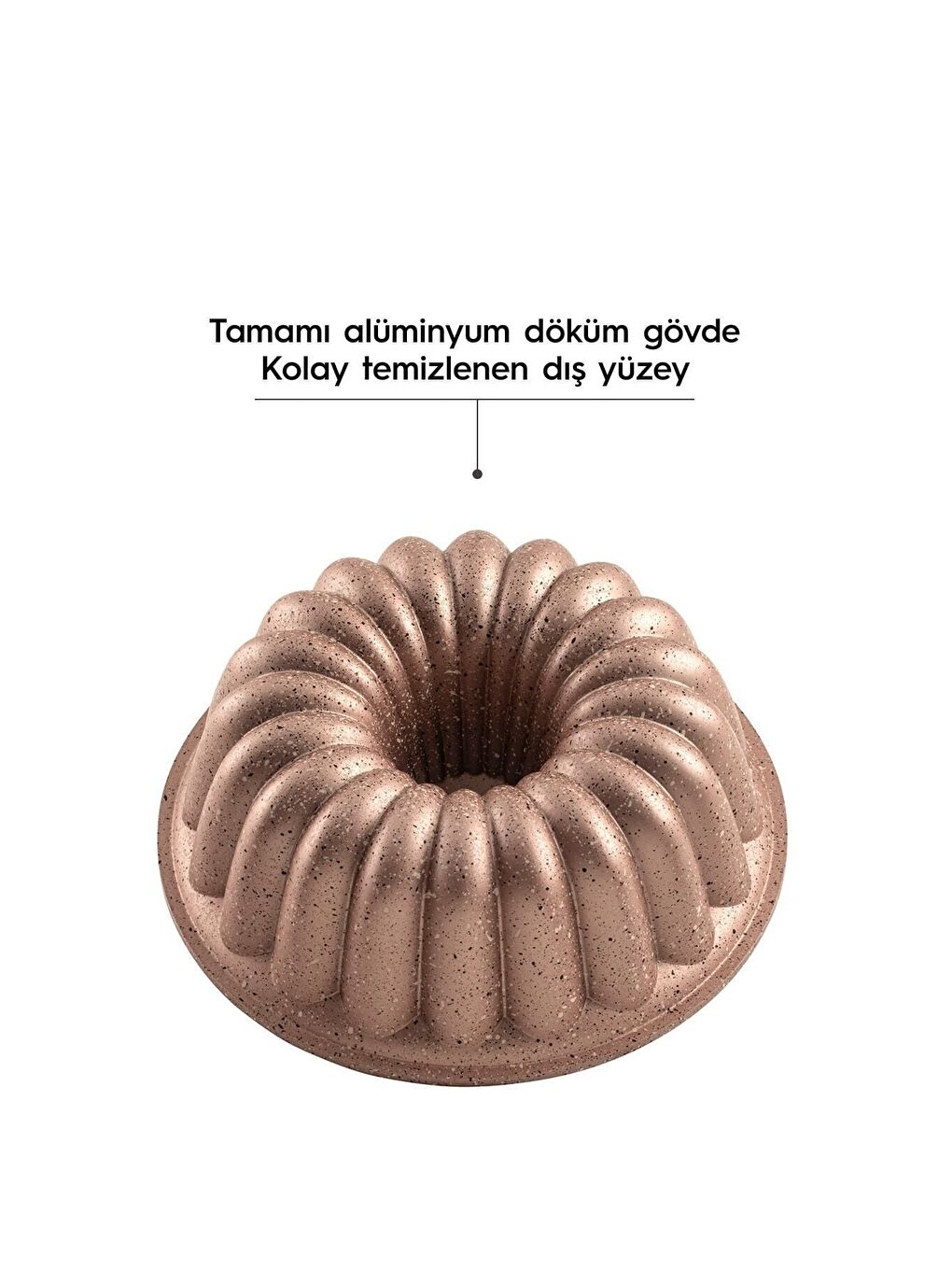 Sarı Açelya Rose Gold Döküm Kek Kalıbı 25 cm-4