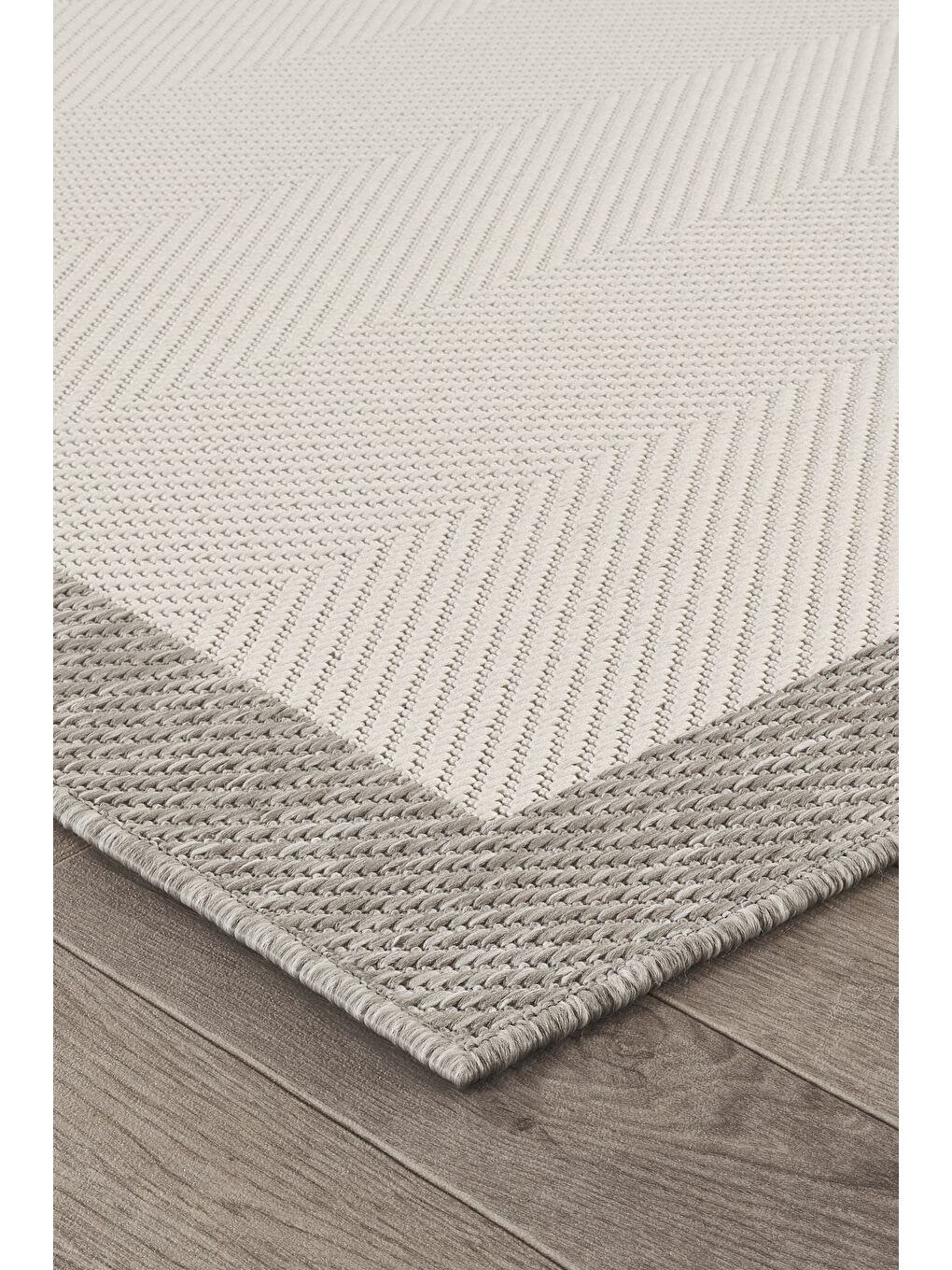 Sisalux 3086 Beyaz Gri Sisal Dokuma Jüt Kilim Hav Toz Vermez Halı Salon Mutfak Oda Halısı-80x150-4