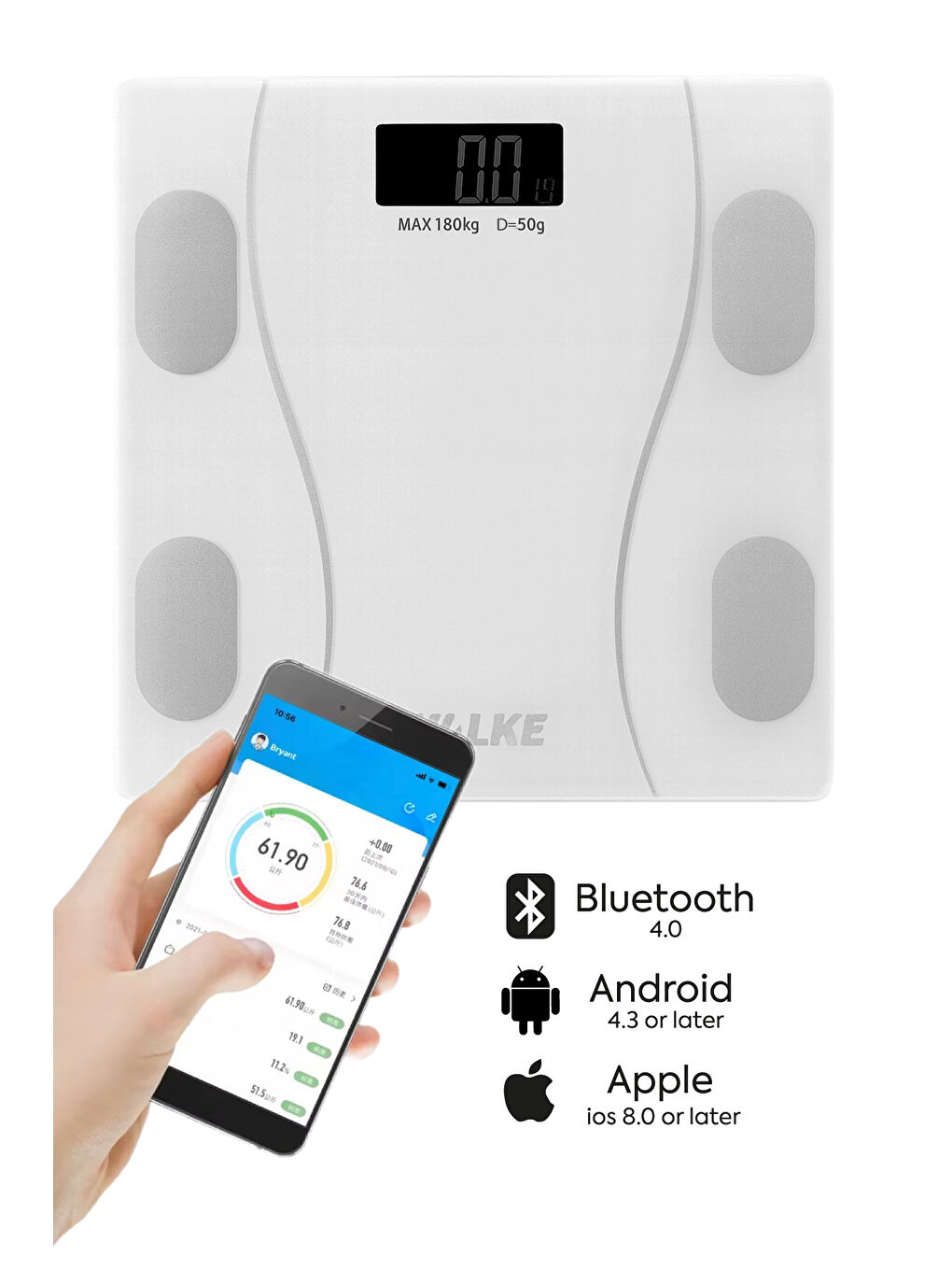 Premium Uygulama Bağlantılı Akıllı Baskül Beyaz-2