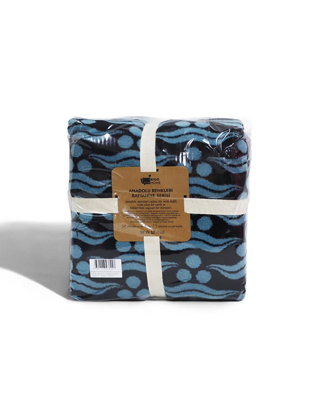 Mavi Osmanlı Tek Kişilik Battaniye 150 x 200 cm-5