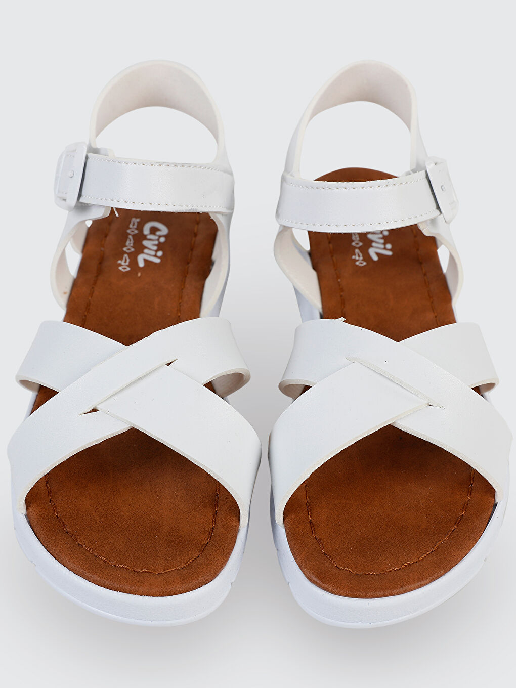 Girls Kız Çocuk Sandalet 31-35 Numara Beyaz-2