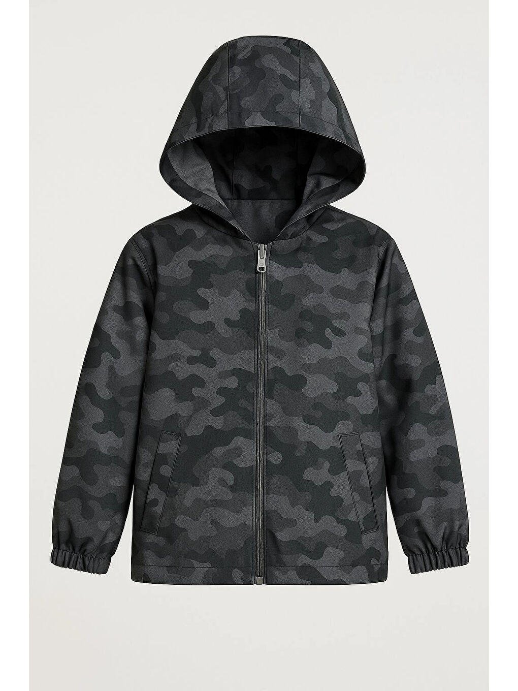 Gri Kamuflaj Desen Erkek Çocuk Yağmurluk 3429-1