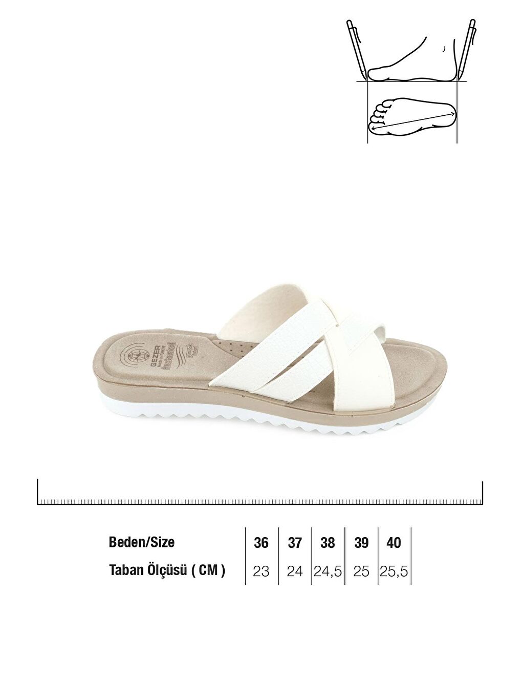 Beyaz Yazlık Kadın Anatomical Yumuşak Taban Terlik-1