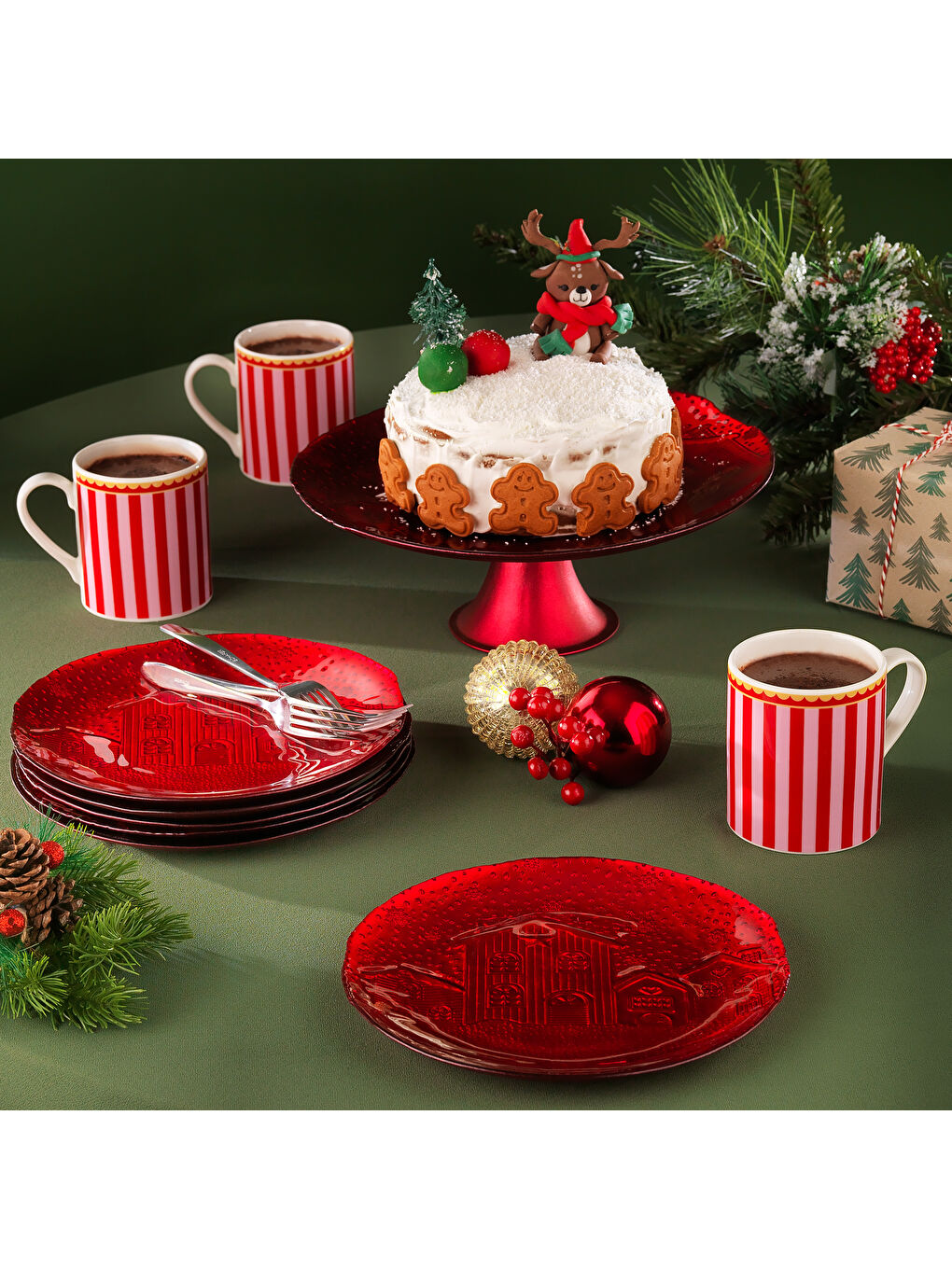 Spark Pasta Seti 7 Parça-Kırmızı