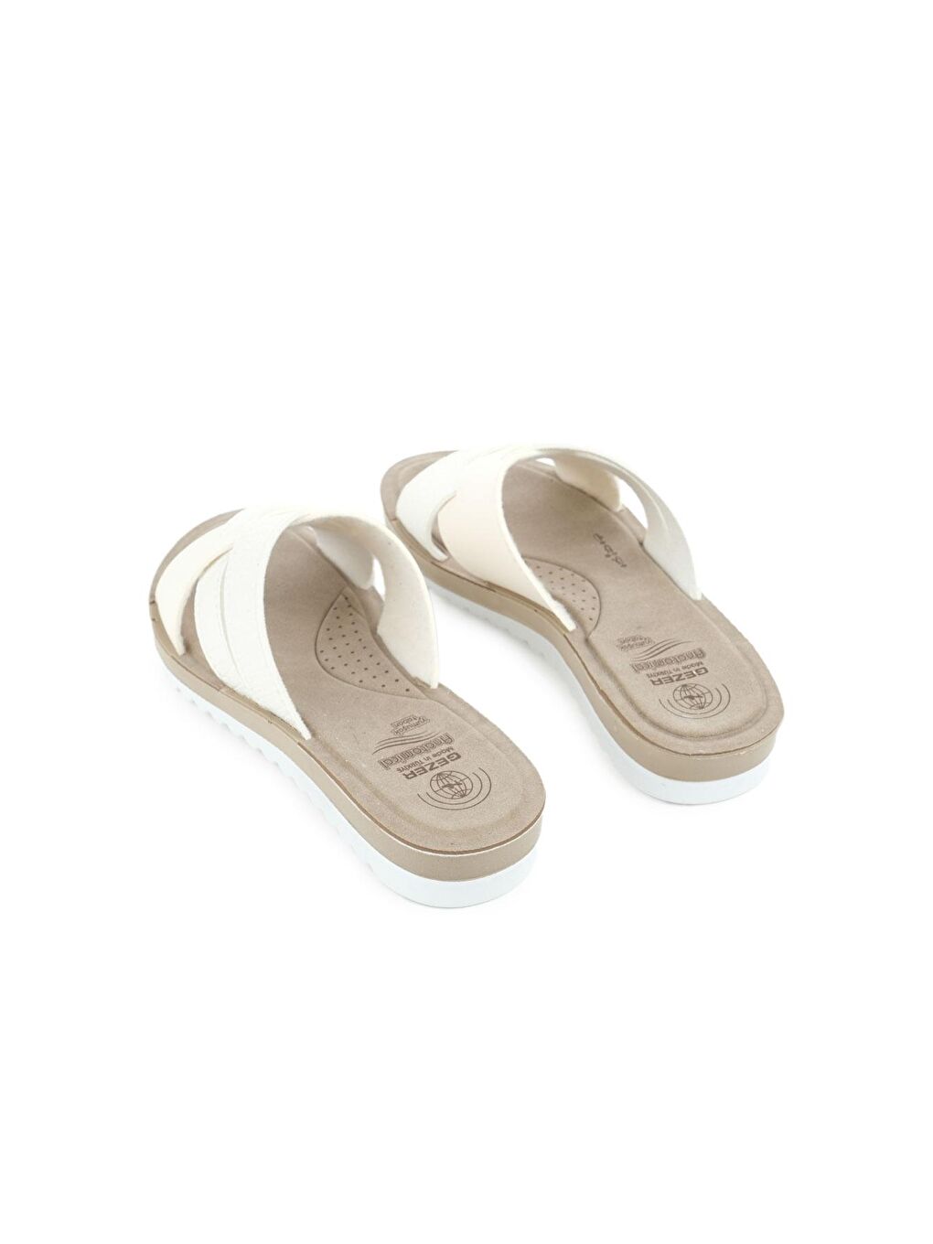 Beyaz Yazlık Kadın Anatomical Yumuşak Taban Terlik-3