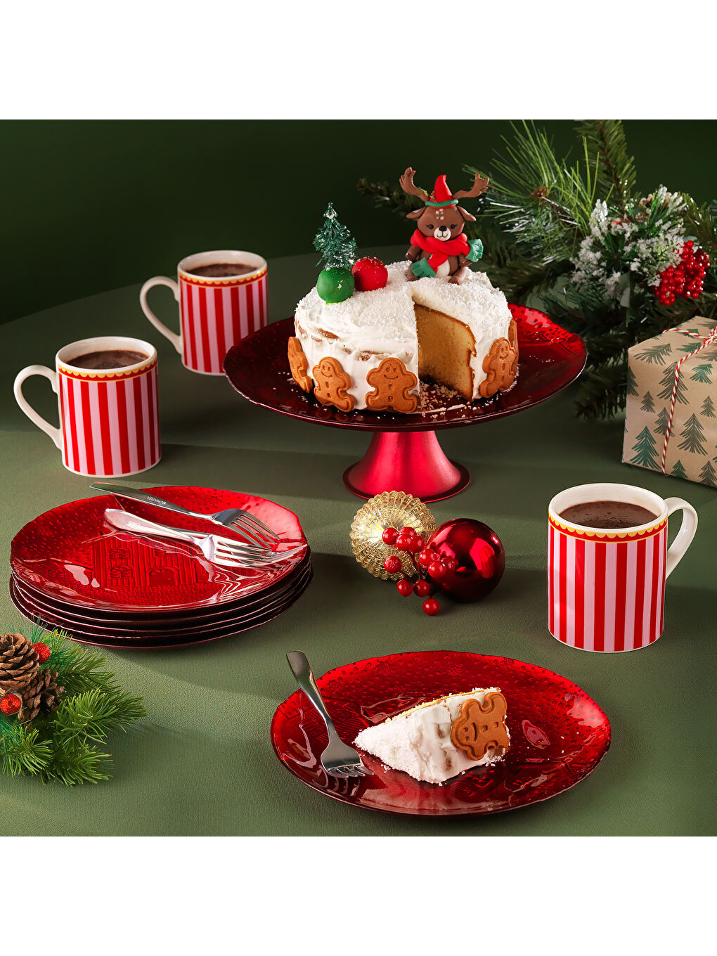 Spark Pasta Seti 7 Parça-Kırmızı-1