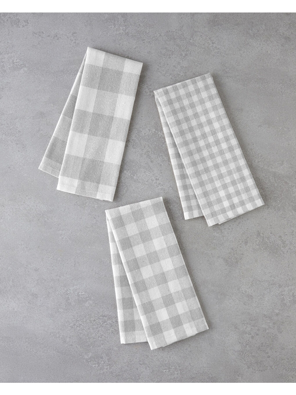 Dyna Pamuk Polyester 3'lü Kurulama Bezi 30x50 cm Gri-1