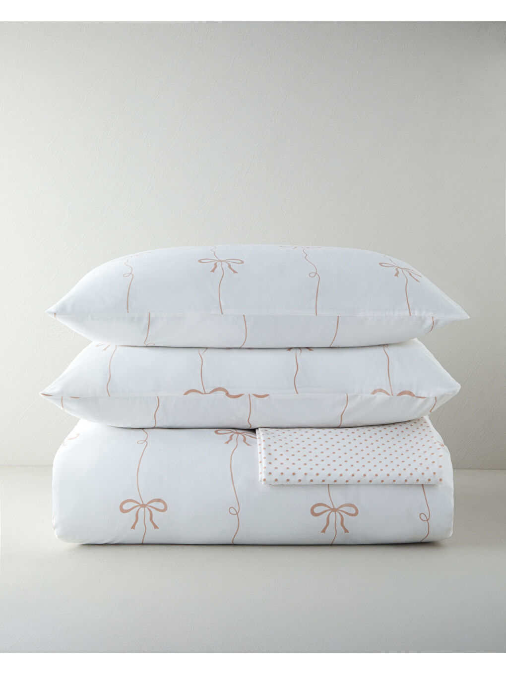 Pembe Pretty Charm Kolay Ütülenir Çarşaflı Çift Kişilik Nevresim Takımı 200x220 cm Pudra