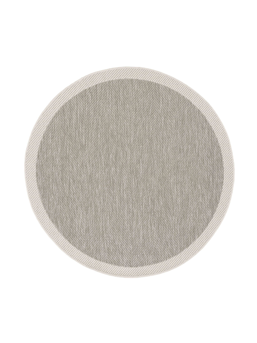 Sisalux 3087 Gri Beyaz Yuvarlak Sisal Dokuma Jüt Kilim Hav Toz Vermez Mutfak Oda Halısı-120x120-4