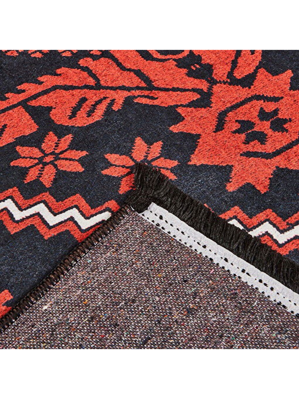 Soft Ruby Afgan Desenli Halı - Kırmızı - 120x180 cm-5