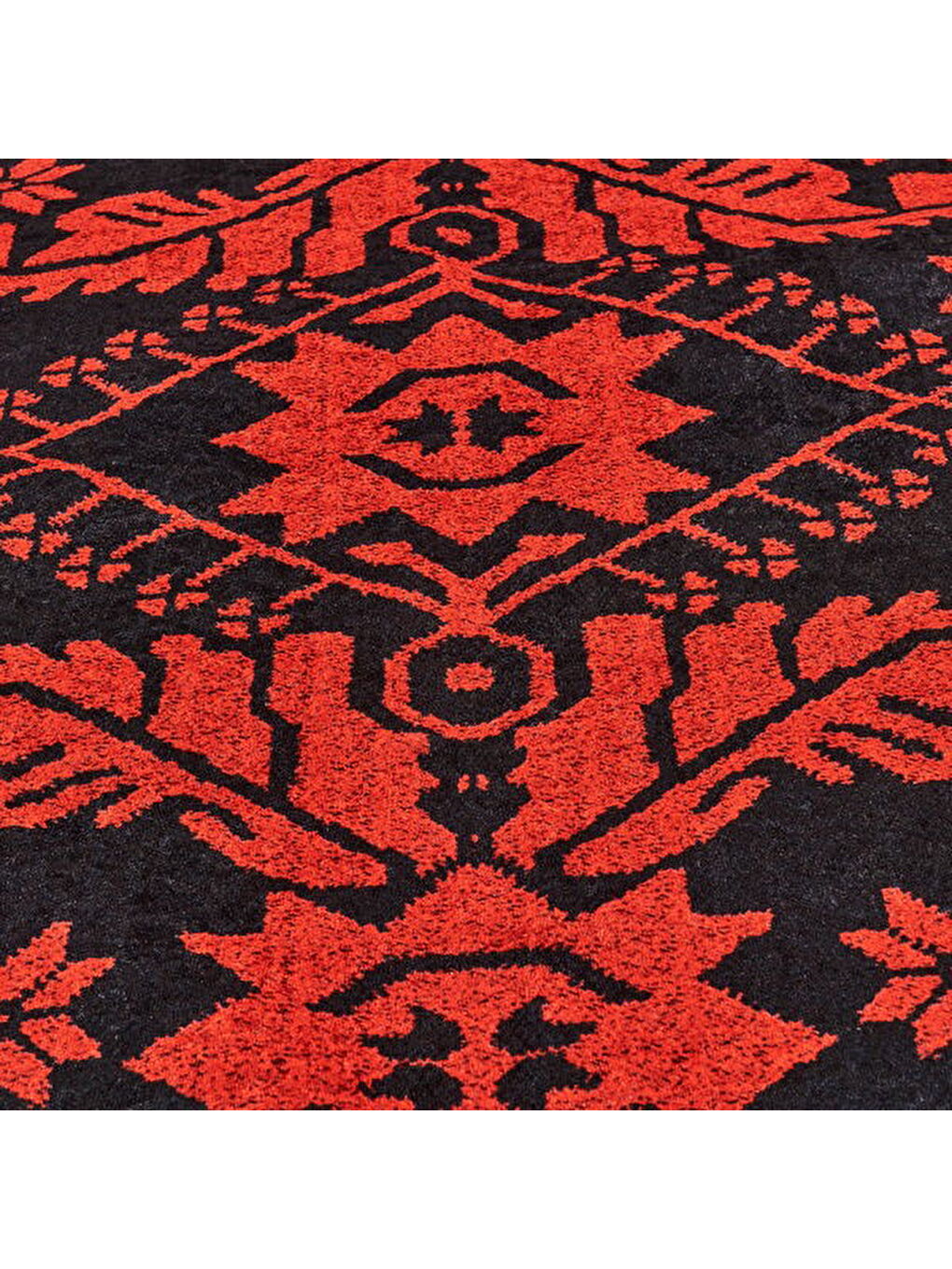 Soft Ruby Afgan Desenli Halı - Kırmızı - 160x230 cm-3