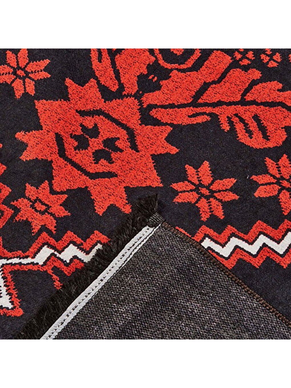 Soft Ruby Afgan Desenli Halı - Kırmızı - 160x230 cm-4