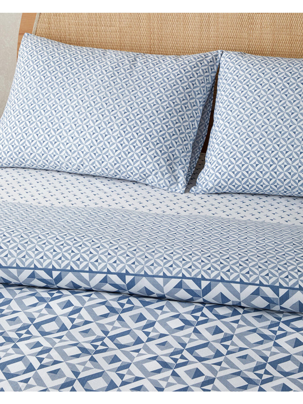 Symetra Kolay Ütülenir Çarşaflı Çift Kişilik Nevresim Takımı 200x220 cm Mavi-2