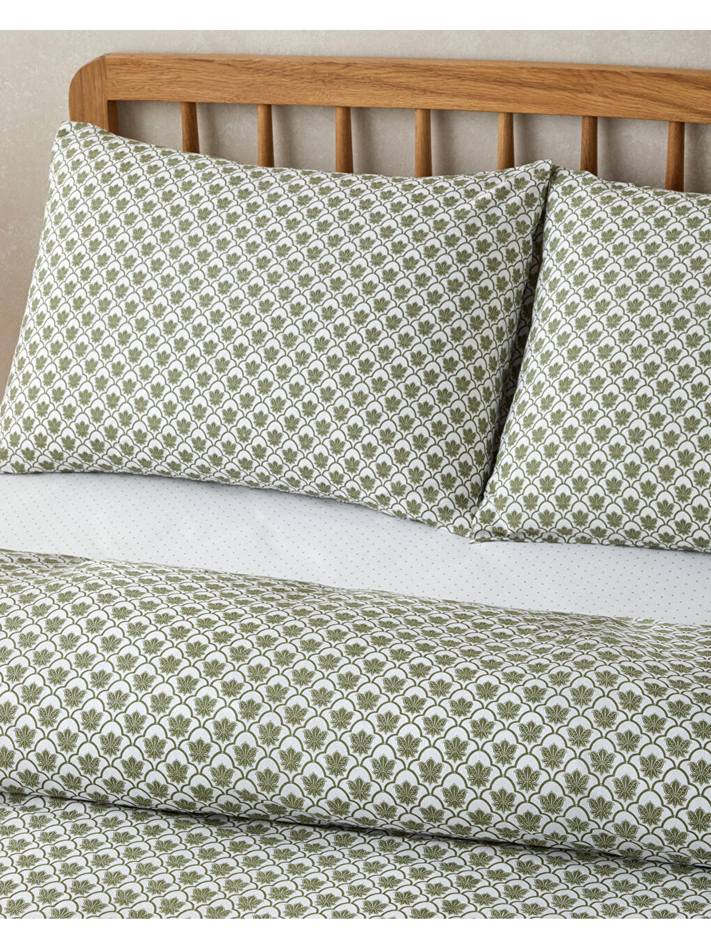 Chic Bloom Kolay Ütülenir Çift Kişilik Nevresim Takımı 200x220 cm Yeşil-2