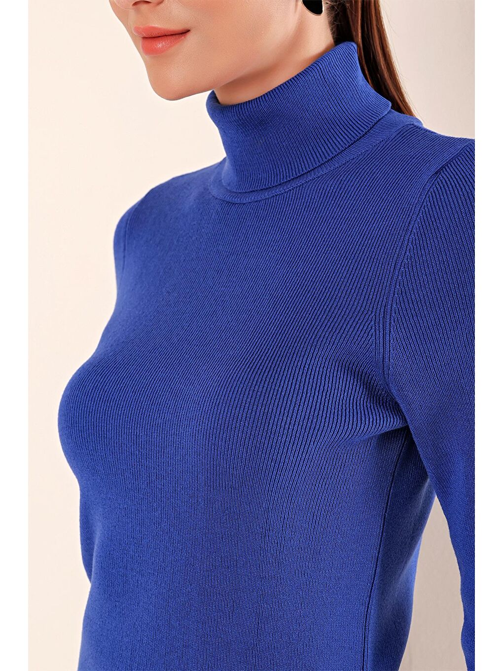 Mavi 15825 Boğazlı Triko Kazak - Saks-2