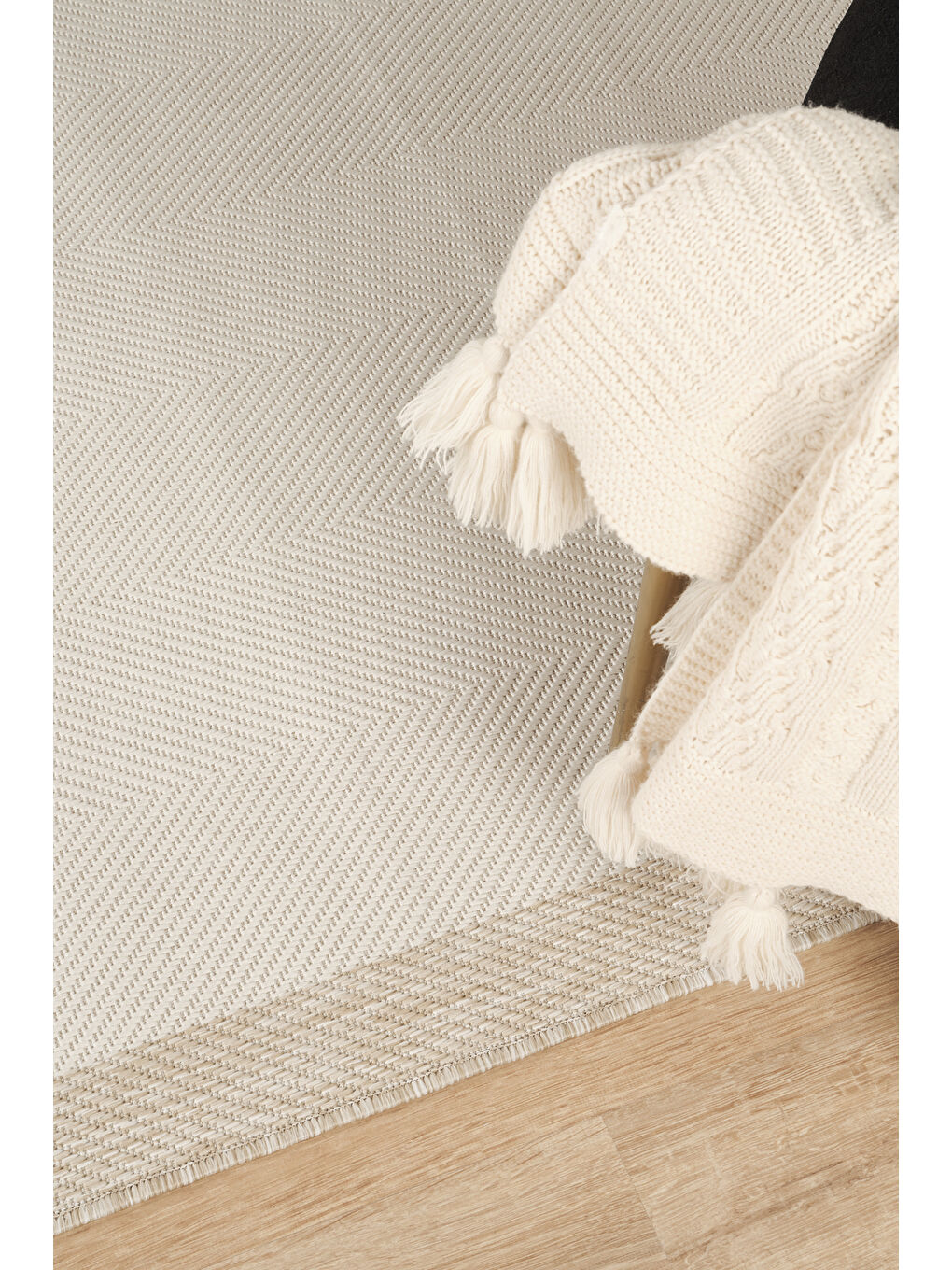 Sisalux 3084 Krem Bej Yuvarlak Sisal Dokuma Jüt Kilim Hav Toz Vermez Mutfak Oda Halısı-160x160-1