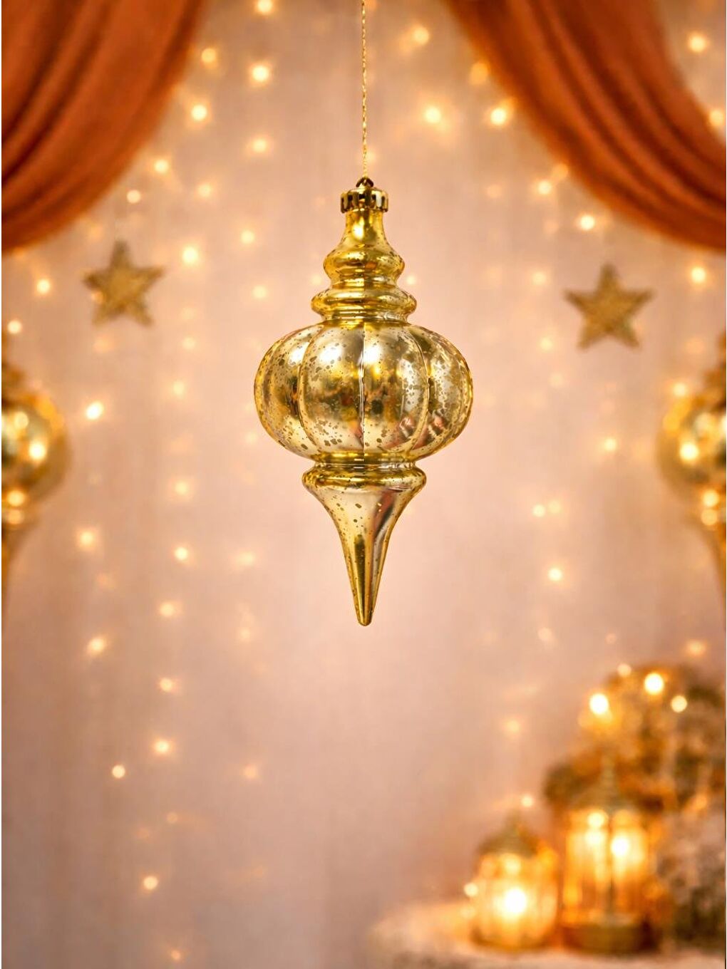 Sarı Ramazan Özel Dekoratif Sarkıt Süs Altın 26 cm