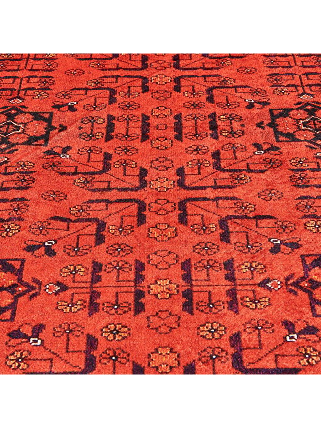 Soft Atlas Afgan Desenli Halı - Kırmızı - 120x180 cm-1