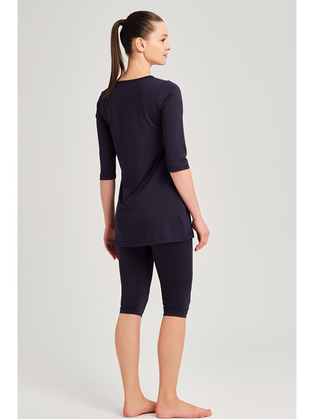 Fakir Kol Lacivert 3 Parça Yarı Kapalı Mayo Takımı 6090-1