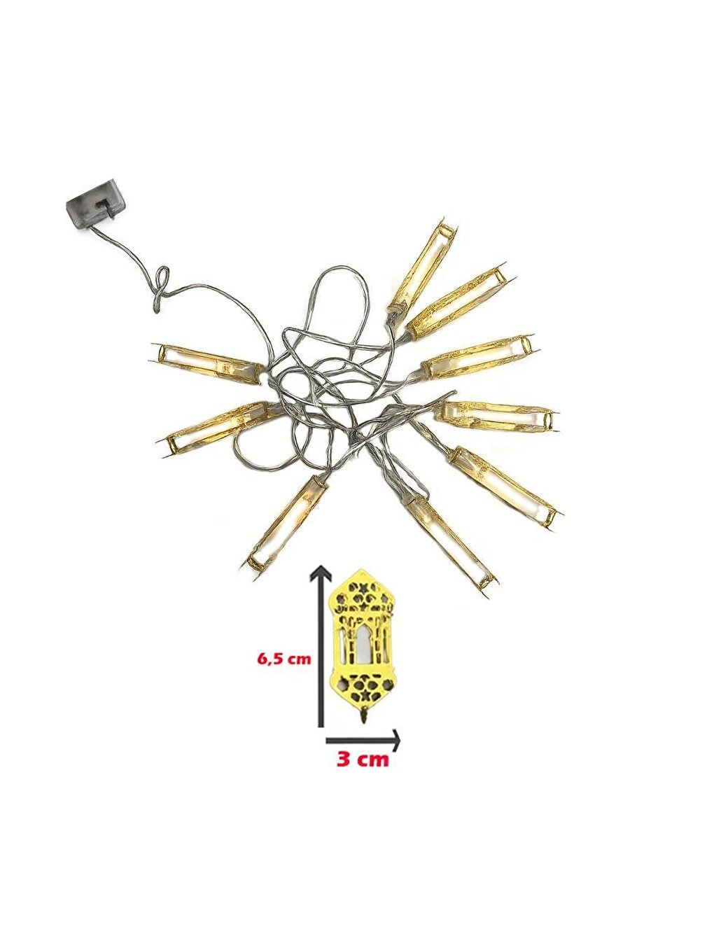 Pembe Ramazan Temalı Kandil Fgürlü LED Işık – Sıcak Sarı Işık 2 m-2