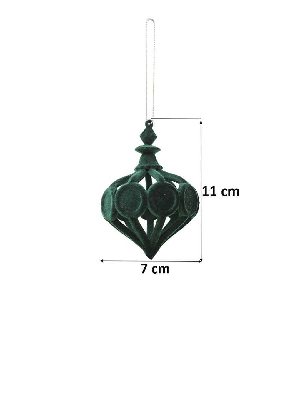 Yeşil Kadife Ramazan Kandil Figürlü Sarkıt Dekor 11 cm-2