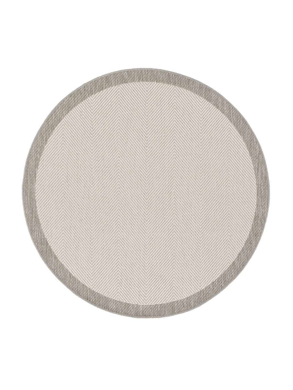 Sisalux 3086 Beyaz Gri Yuvarlak Sisal Dokuma Jüt Kilim Hav Toz Vermez Mutfak Oda Halısı-120x120-4