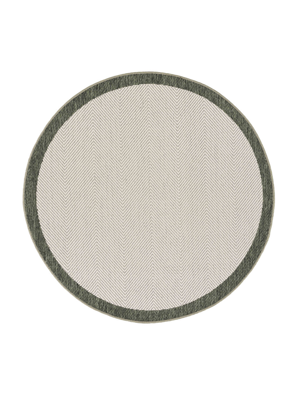 Ekru Sisalux 3090 Krem Yeşil Yuvarlak Sisal Dokuma Jüt Kilim Hav Toz Vermez Mutfak Oda Halısı-80x80-4