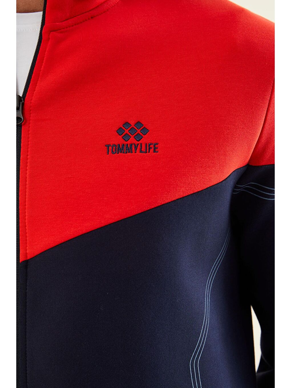 TOMMYLIFE İndigo Renk Bloklu Jogger Erkek Eşofman Takım - 85237 - 2