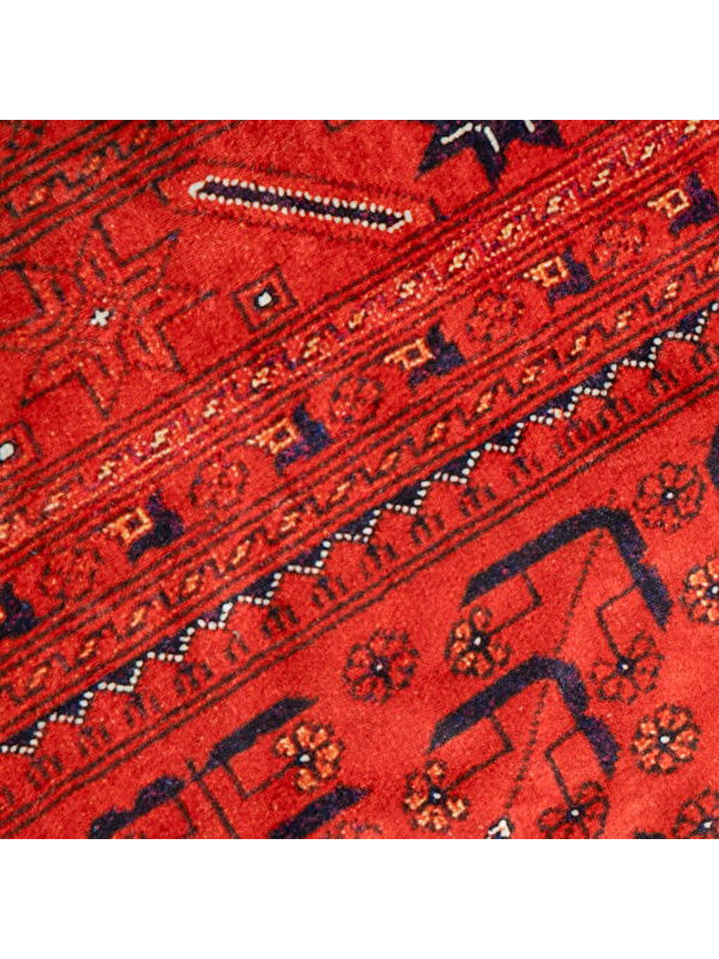 Soft Atlas Afgan Desenli Halı - Kırmızı - 160x230 cm-3