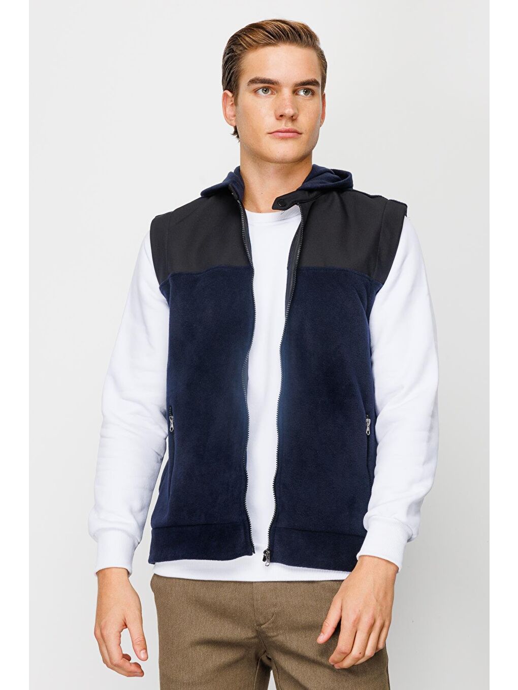 Erkek Lacivert Yelek Polar-2