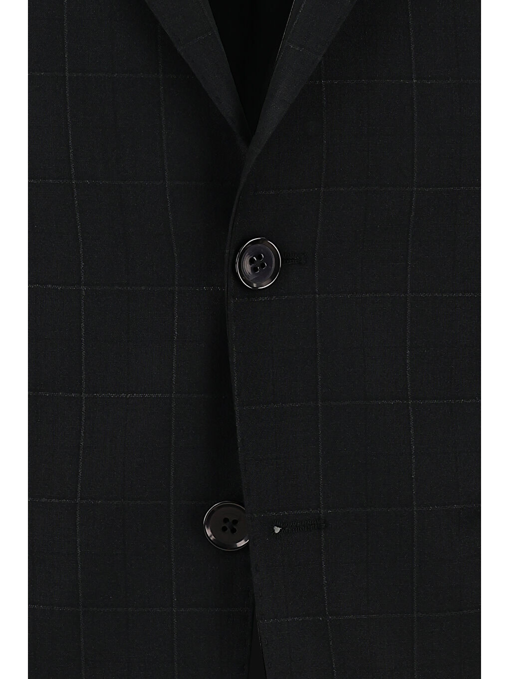 Siyah Regular Fit Kareli Takım Elbise-3