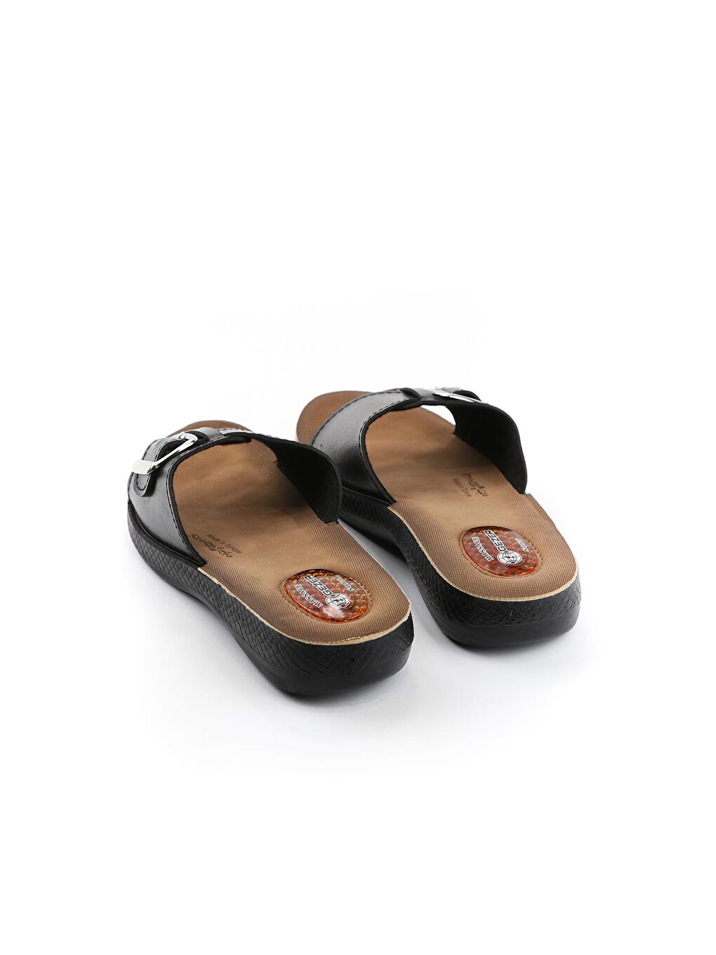 Siyah Yazlık Ayarlanabilir Tokalı Kadın Terlik-2