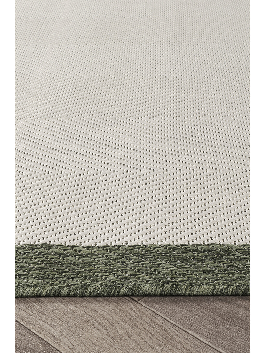 Ekru Sisalux 3090 Krem Yeşil Yuvarlak Sisal Dokuma Jüt Kilim Hav Toz Vermez Mutfak Oda Halısı-120x120-3