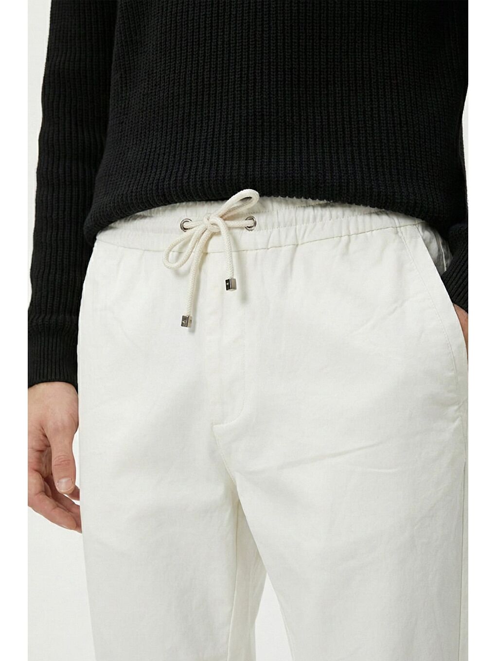 Giotelli Ekru Dokuma Kumaş Normal Bel Standart Boy Erkek Pantolon-1