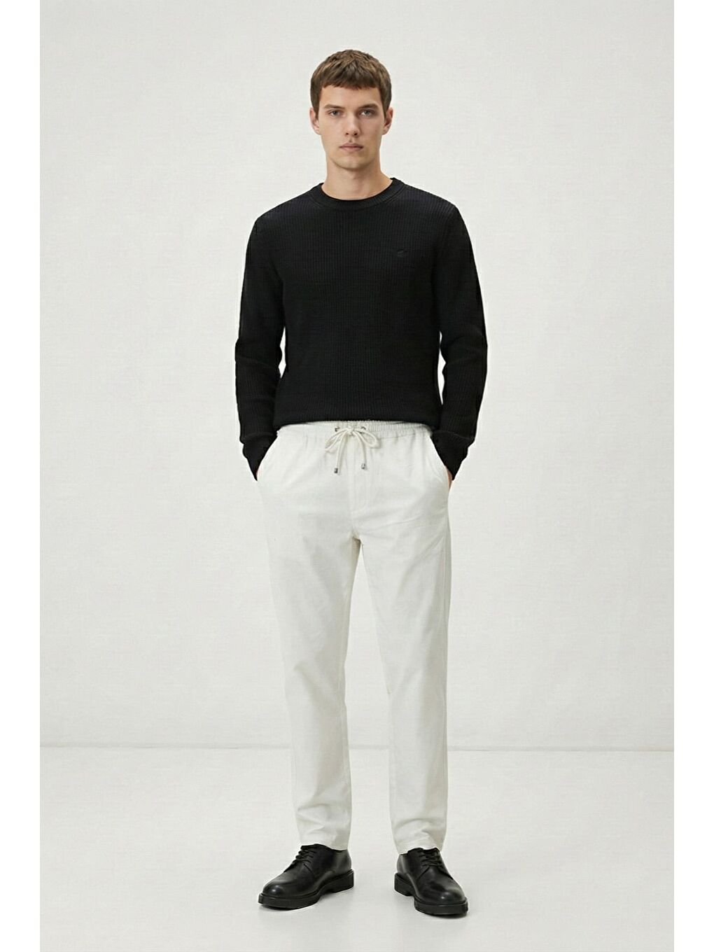 Giotelli Ekru Dokuma Kumaş Normal Bel Standart Boy Erkek Pantolon-2