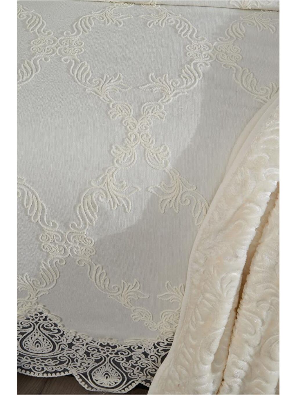 Karışık Sahra 10 Parça Battaniyeli Çeyiz Seti Krem-3