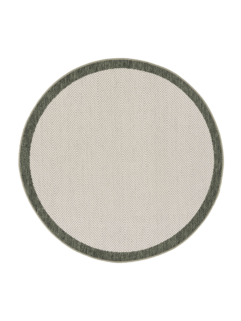 Ekru Sisalux 3090 Krem Yeşil Yuvarlak Sisal Dokuma Jüt Kilim Hav Toz Vermez Mutfak Oda Halısı-120x120-4