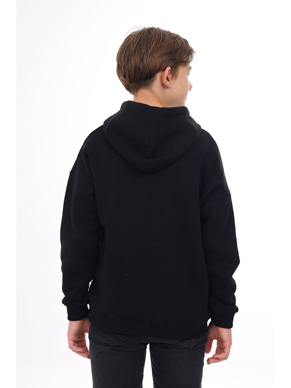 Siyah Erkek Çocuk Nakışlı Sweatshirt-3