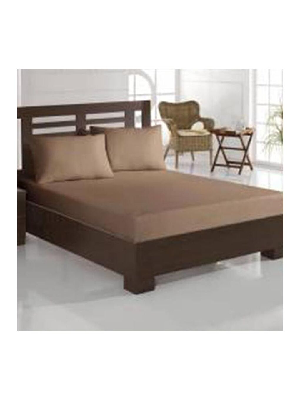 Karışık Penye Tek Kişilik Lastikli Çarşaf Cappucino-1