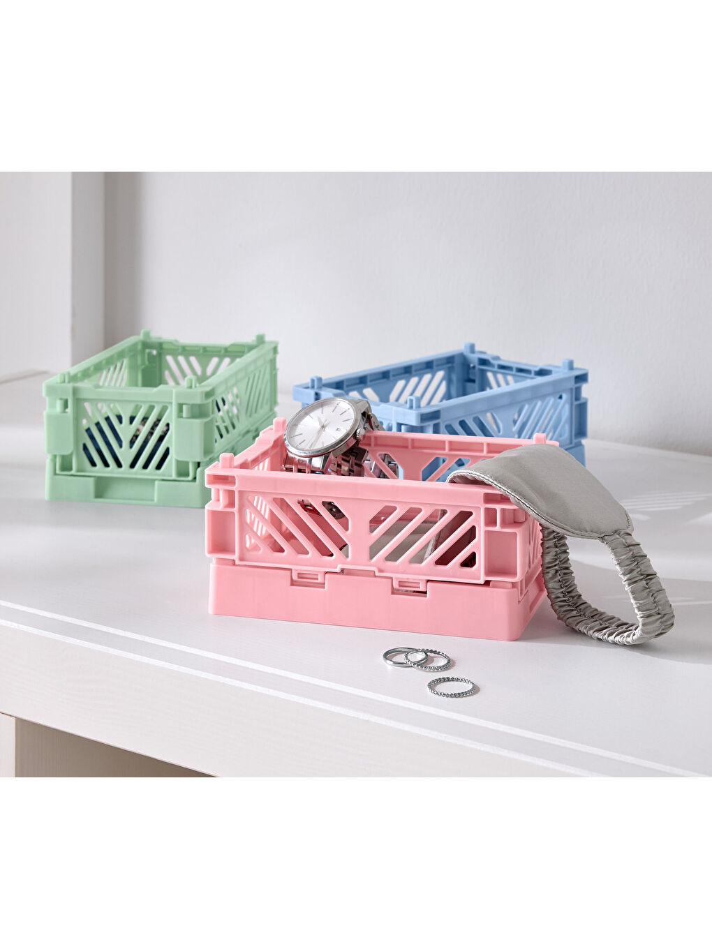 Renksiz 3 Adet Katlanabilir Düzenleyici Sandık