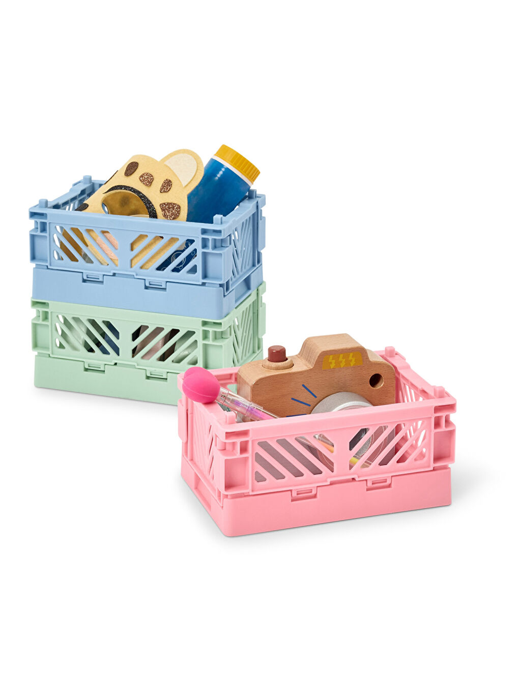 Renksiz 3 Adet Katlanabilir Düzenleyici Sandık-1