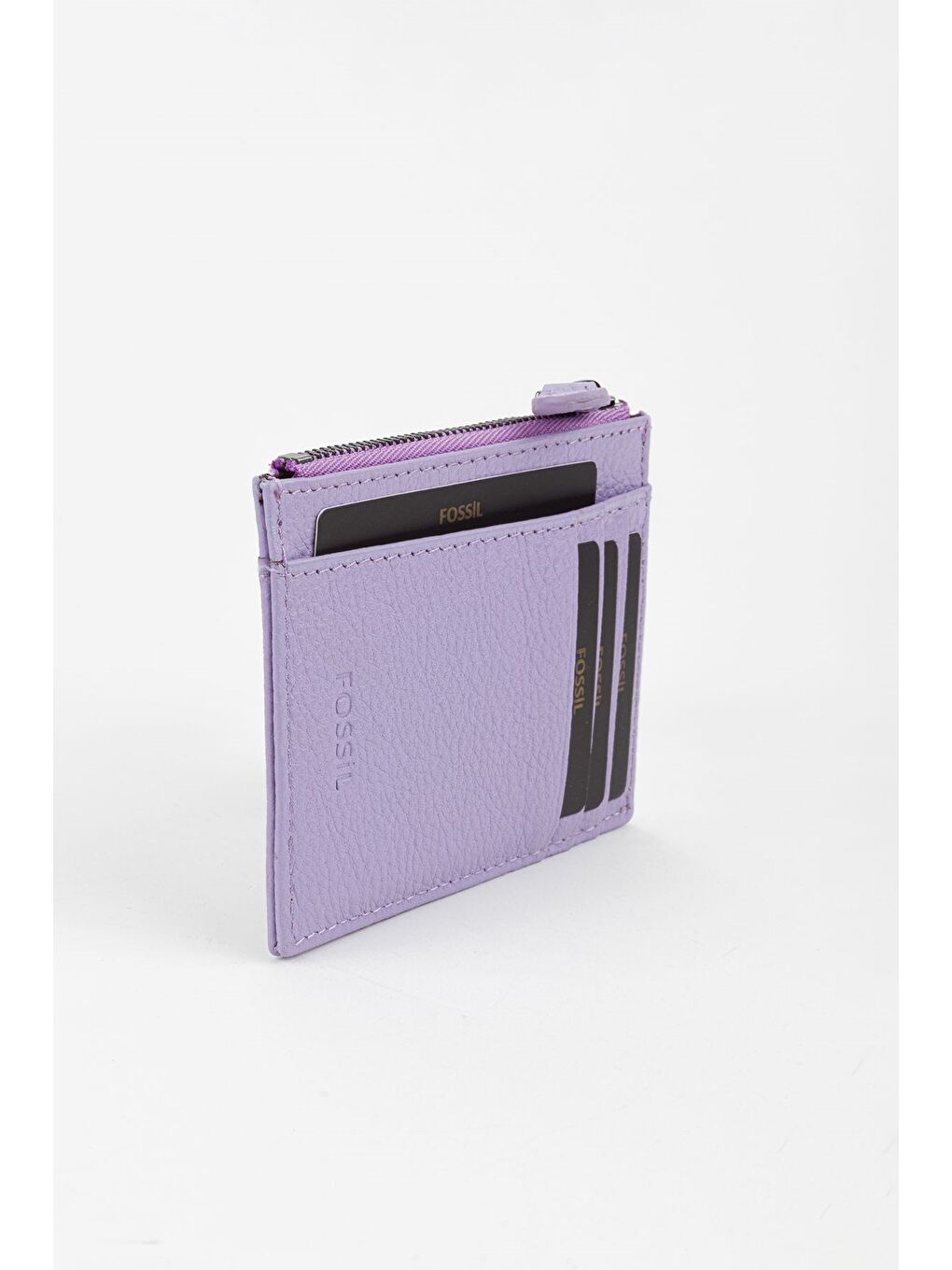 Lila Kutulu Hakiki Deri Fermuar Detaylı Kırmızı Unisex El Portföyü Kartlık Cüzdan-1