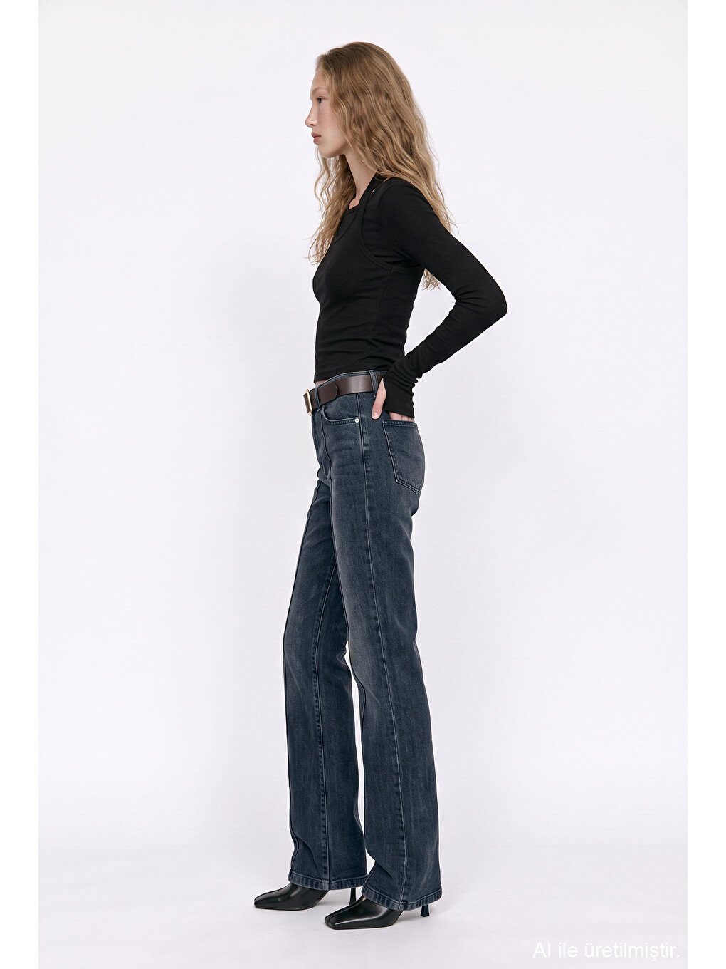 Atlet Katmanlı Halter Yaka Bluz Siyah-3