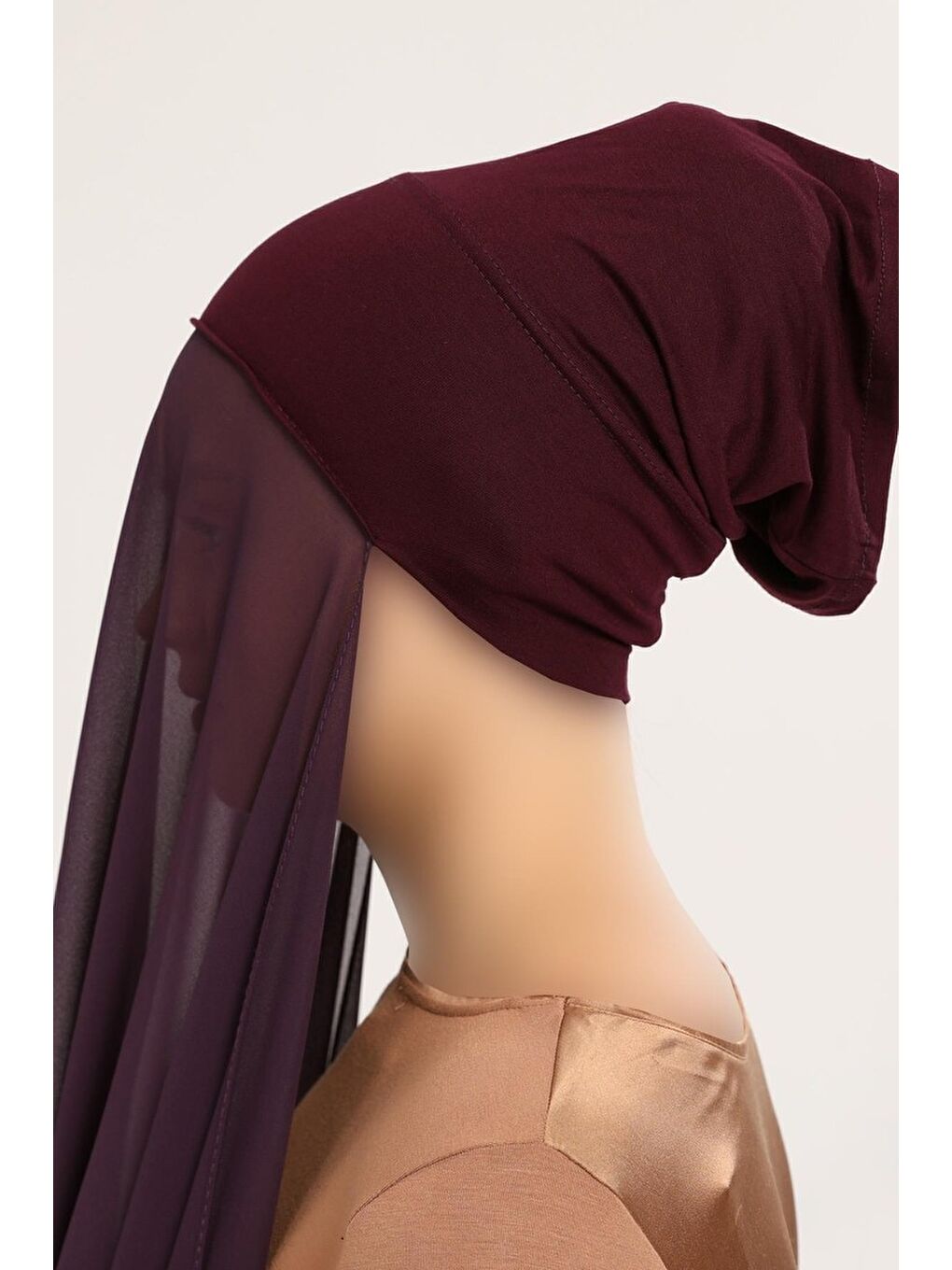 Mürdüm Hazır Pratik Lüks Boru Boneli Şifon Şal-2