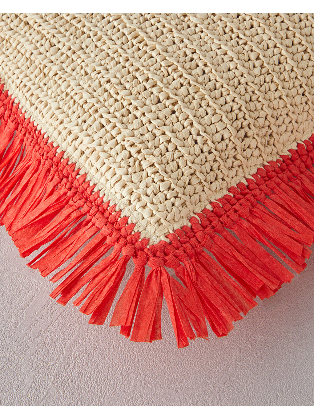 Bej Arzu Sabancı Roso Hasır Dekoratif Kırlent Naturel-1