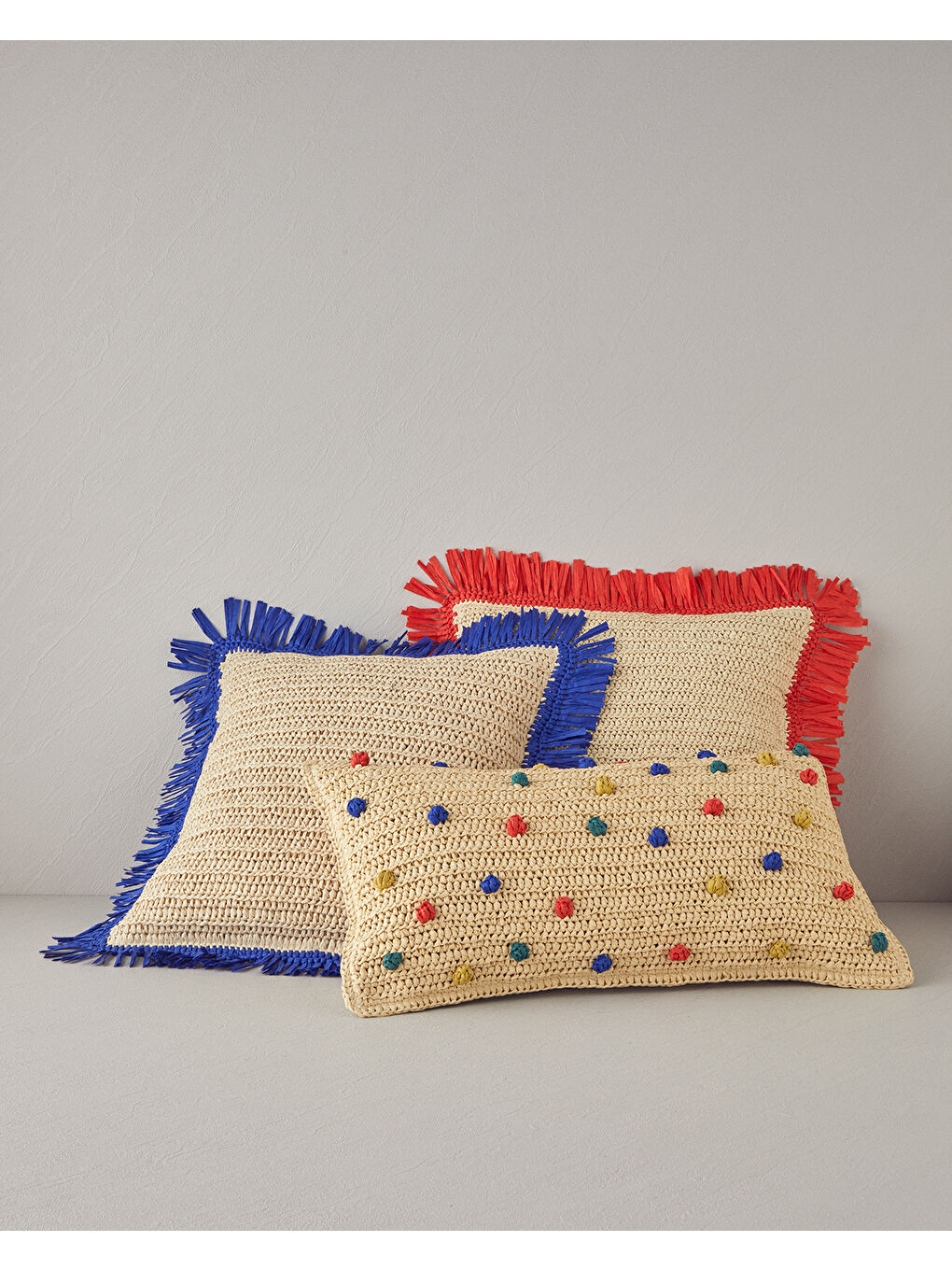 Bej Arzu Sabancı Roso Hasır Dekoratif Kırlent Naturel-2