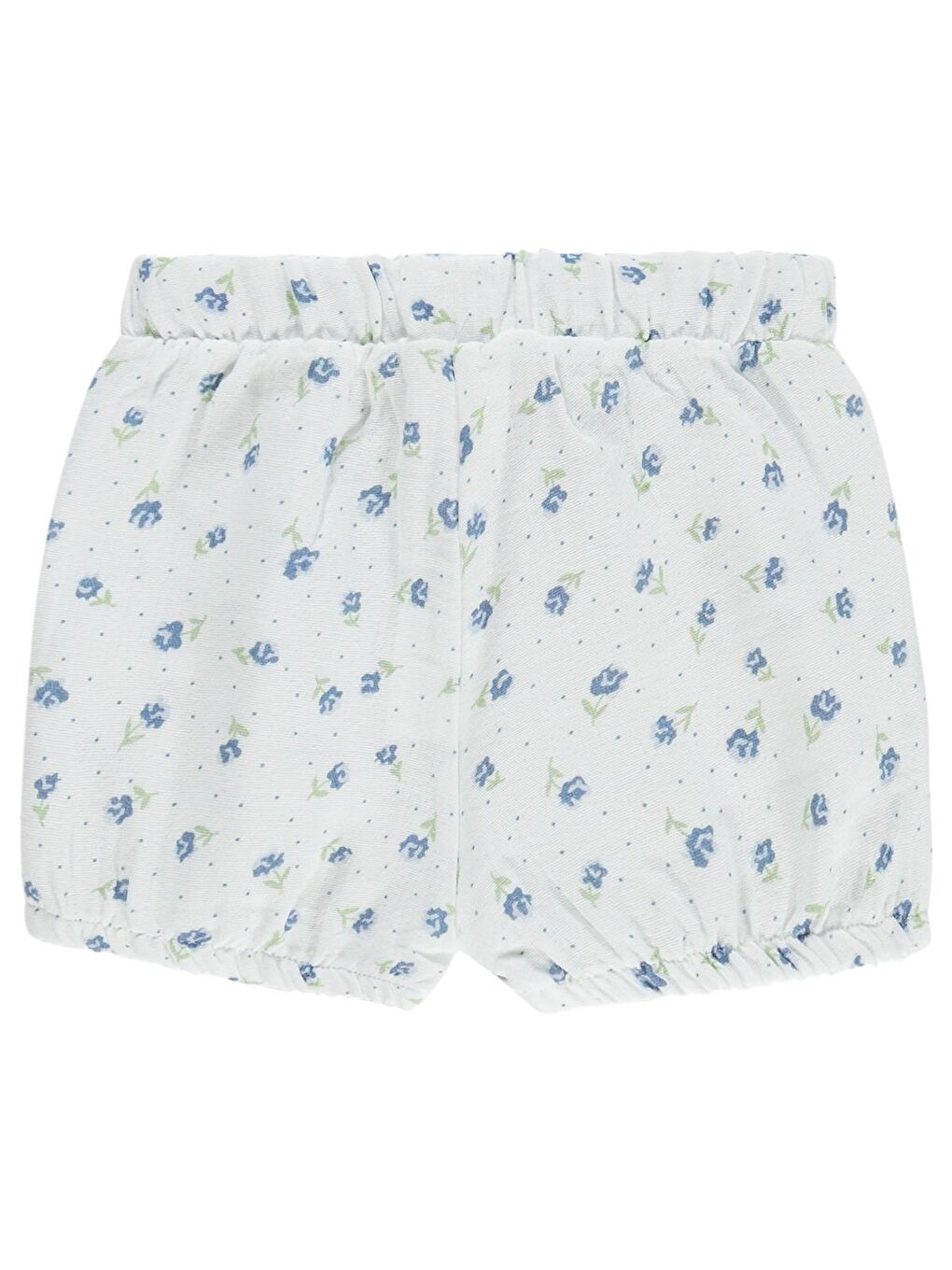 Baby Paça Büzgülü Çiçek Empirme 6-18 Ay Şort - Beyaz 6-9 Ay-1