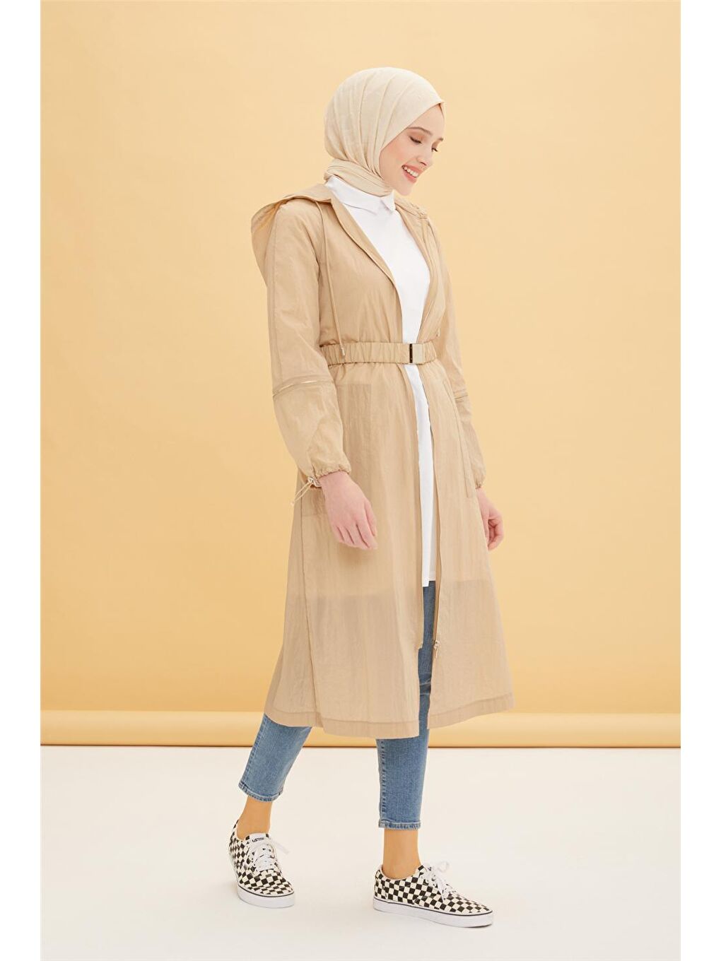 Sarı Kolu Çıkabilir Yağmurluk Kap 22K7615