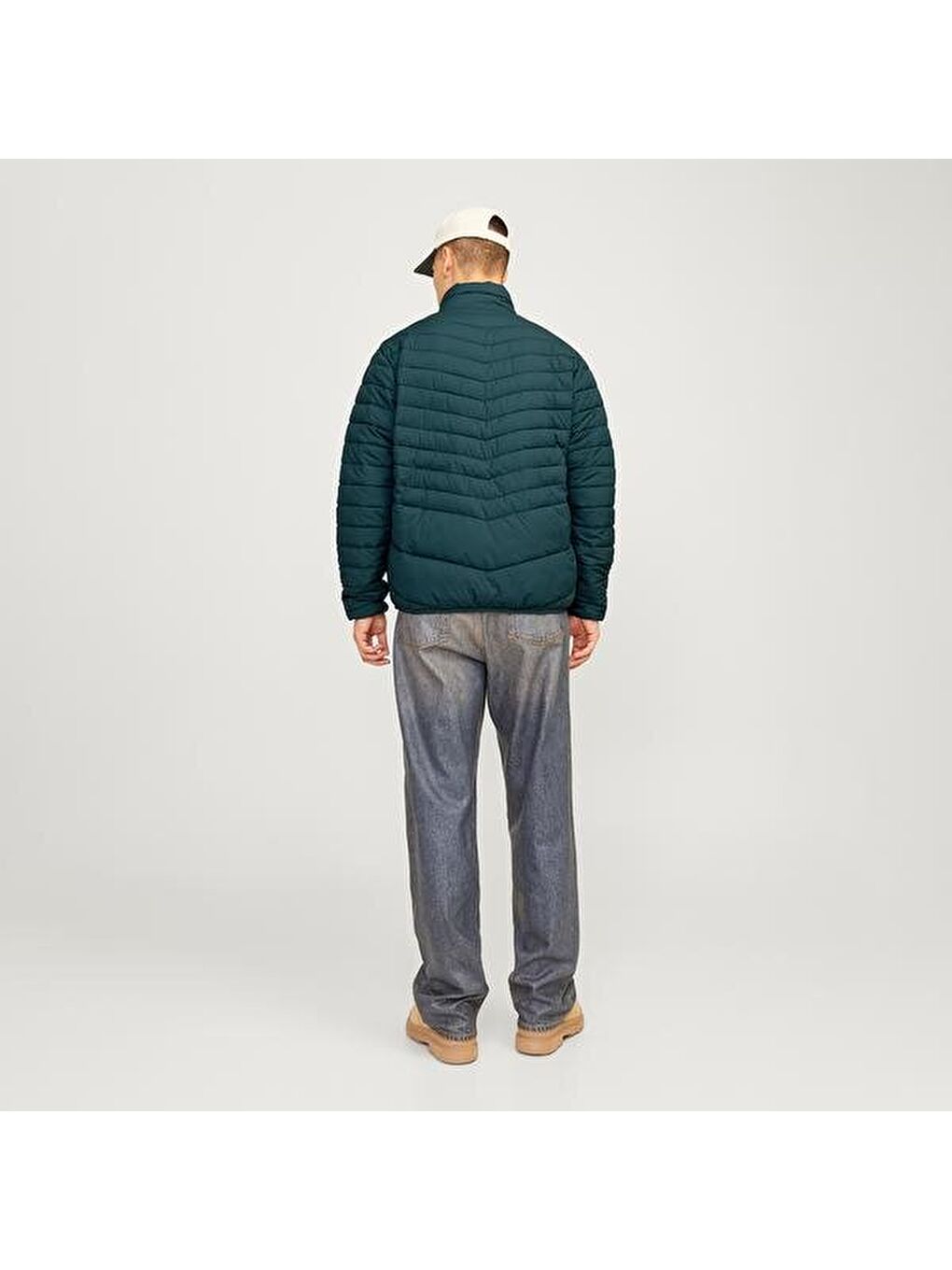 Yeşil Jack&Jones State Packable Puffer Colar Erkek Siyah Dik Yaka Mont-3